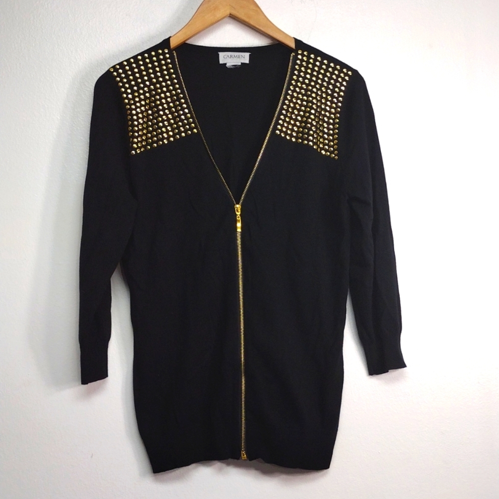 Black Cardigan with Zipper